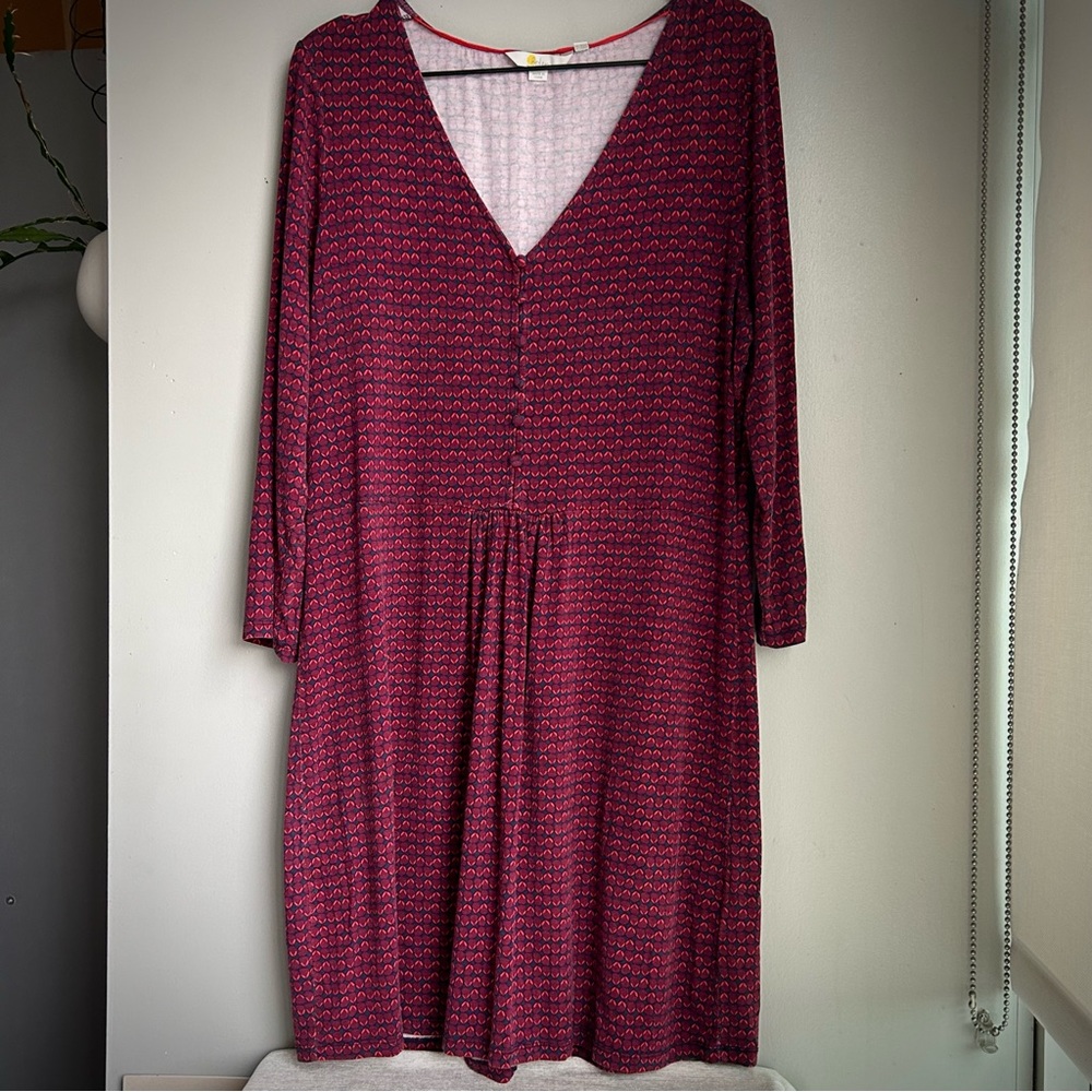Boden Burgundy Midi Dress
